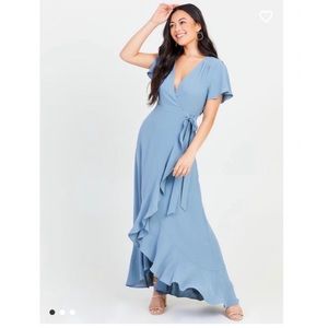 Altar’d State Dusty Blue Springvale Maxi Dress Size M